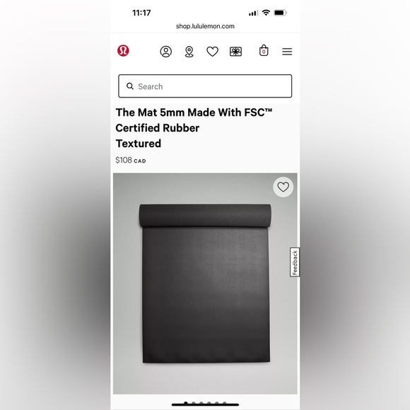 Navy Lululemon 5mm Yoga Mat FSC Certified Rubber and Loop it up Yoga Strap - Picture 4 of 6